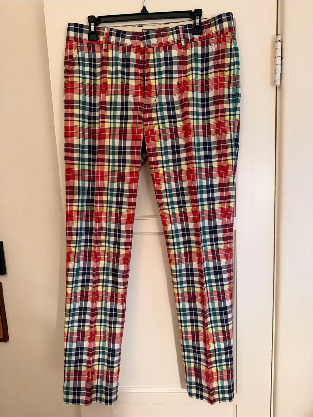 Men's Multi-Color Plaid Chinos - Casual Slim Fit
